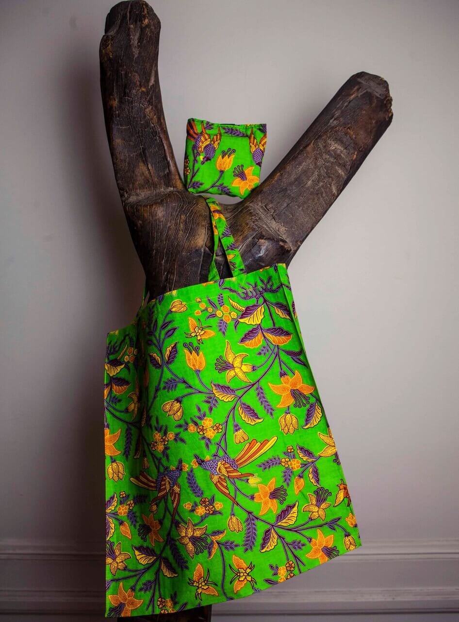 Sac pliable fleur et oiseau