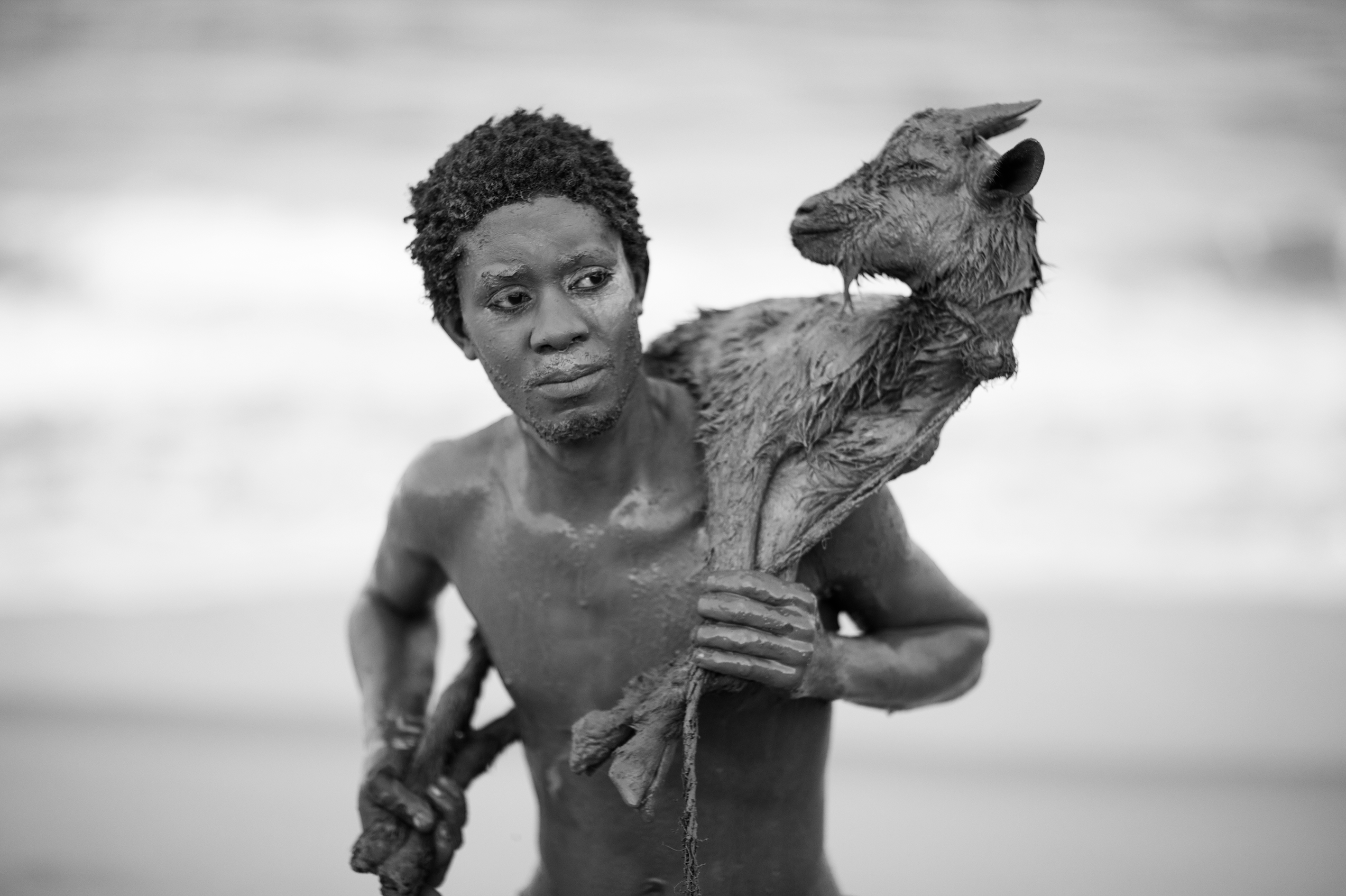 Boy with goat